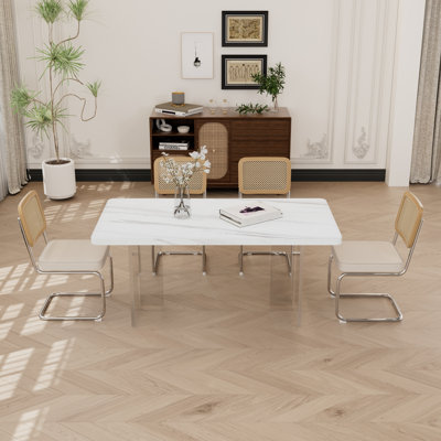 Rectangle Acrylic Dining Set