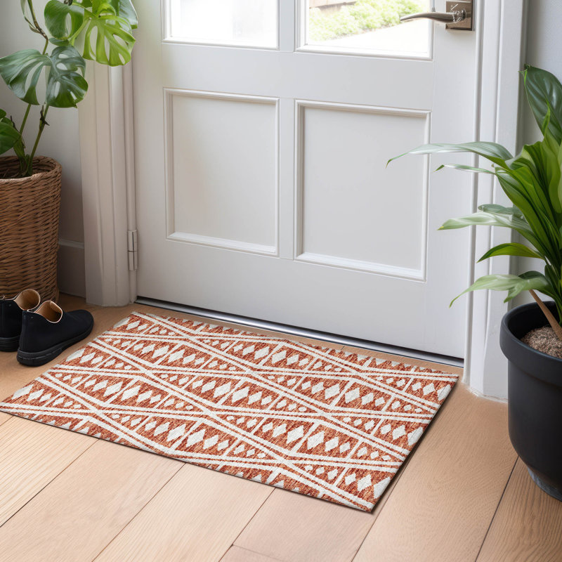 Premium Machine Washable Mayfield AMF112 Geometric Rug, Canyon, 1'8" x 2'6"
