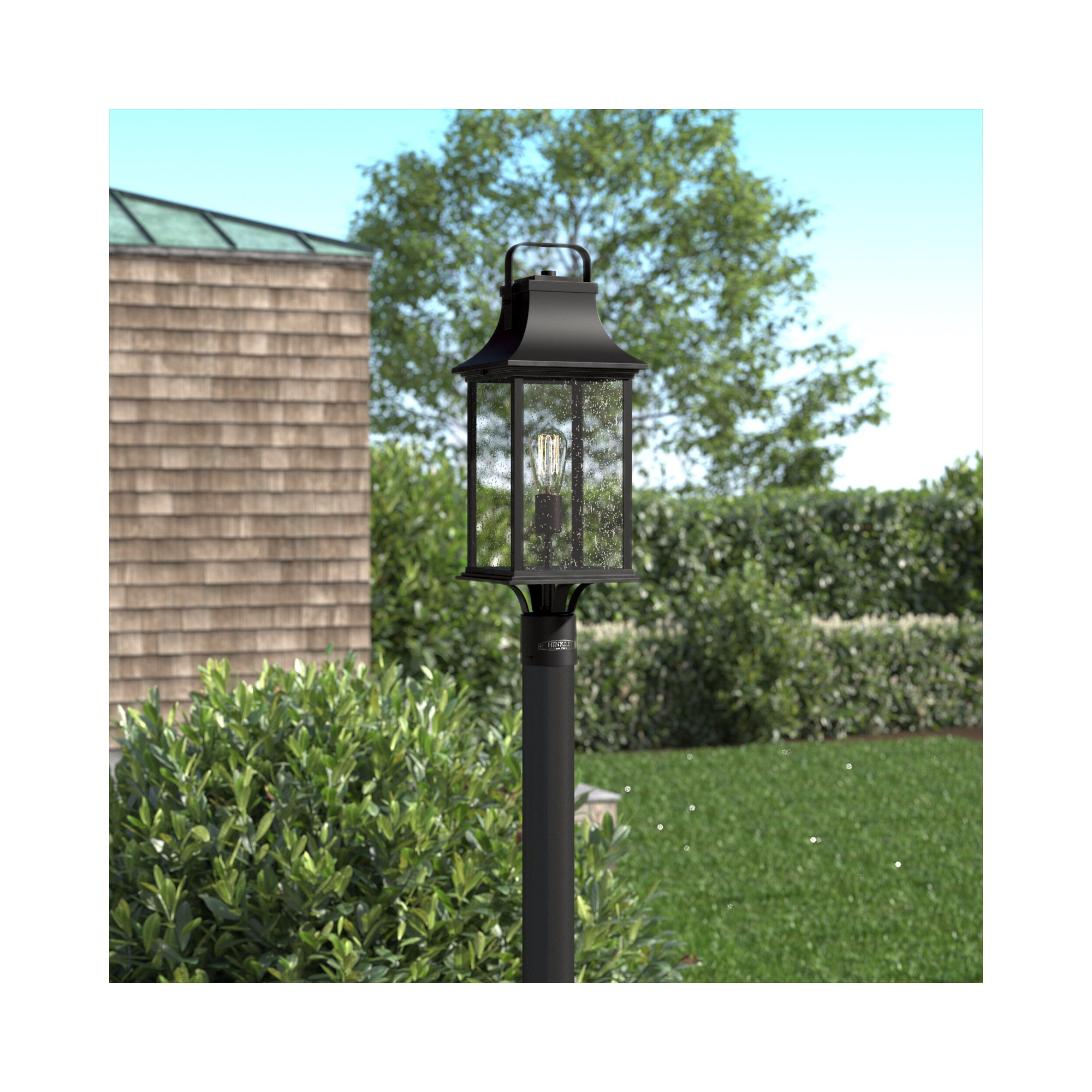 Sereia Seeded Outdoor Lantern Head, Textured Black