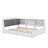 Full Size Daybed With Storage, Wood Corner Bed Frame With Bookcase Headboard And 2 Drawers-1770269169