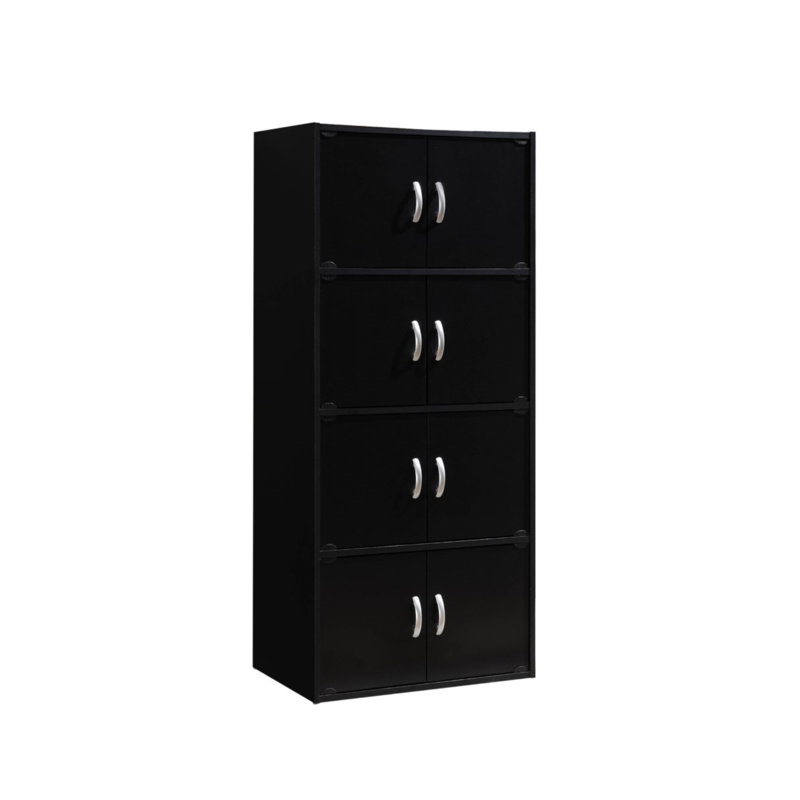 Bibliothèque à 4 tablettes et 8 portes Latitude Run®, Noir
