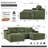 Boneless 96" Compression Cloud Modular Sectional Sofa & 1 Ottoman, Contemporary Plush Fabric Couch, Relaxing U-Shaped Seating for Living Room, Deep Seat Corner Sofa, No Assembly Required-461947129-461891165