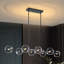 Suspension moderne noire linéaire à 8 lumières pour îlot de cuisine avec globes en verre transparent-729411336