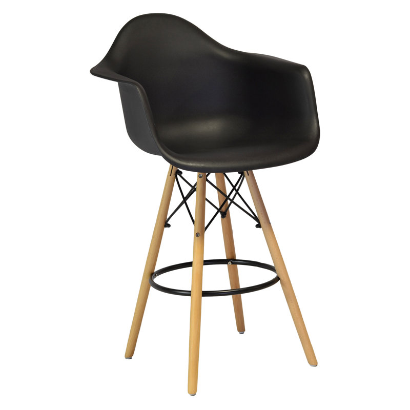 Tabouret de comptoir McInnes Marren, Noir, Tabouret de comptoir (siège d'une hauteur de 27,5