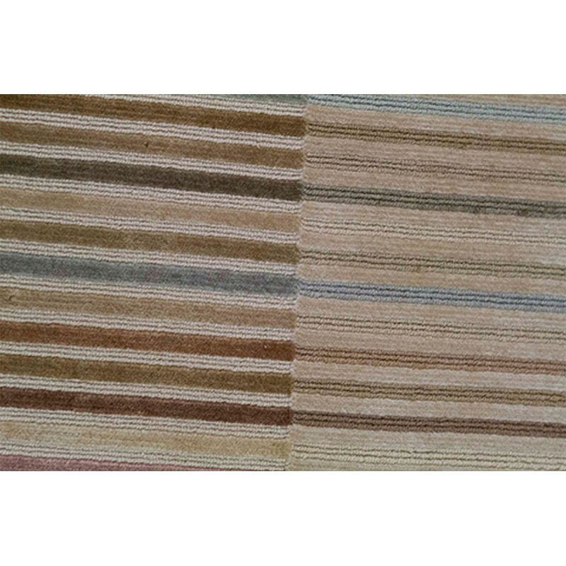 Wool Striped Area Rug in Beige/Black