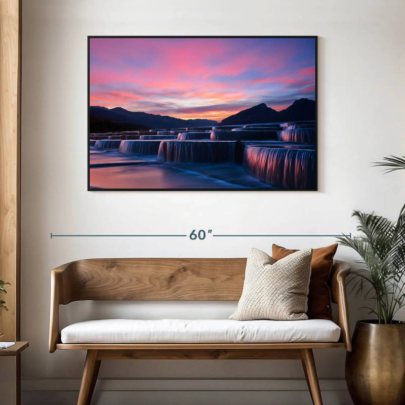 Waterfall Steps, 46" X 31", Floating Frame Black