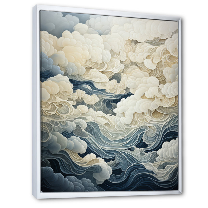 " Clouds Grey Skies I ", 40" H x 30" W x 1.5" D, White Floater Framed
