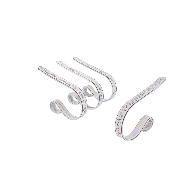 Holly MantleClip Stocking Holder, White Wash