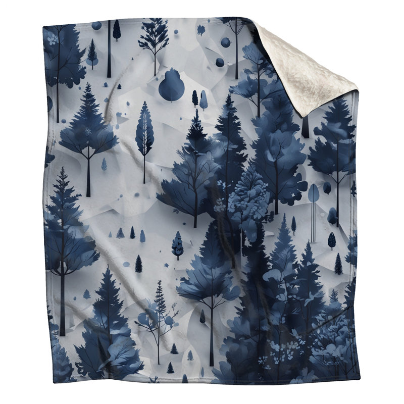 Blue Forest Landscape Blankets, 60in W x 80in H