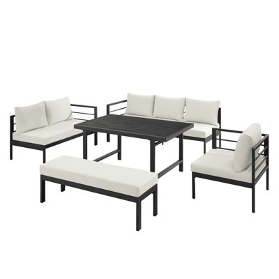 Ensemble de conversation modulaire pour 8 personnes avec coussins