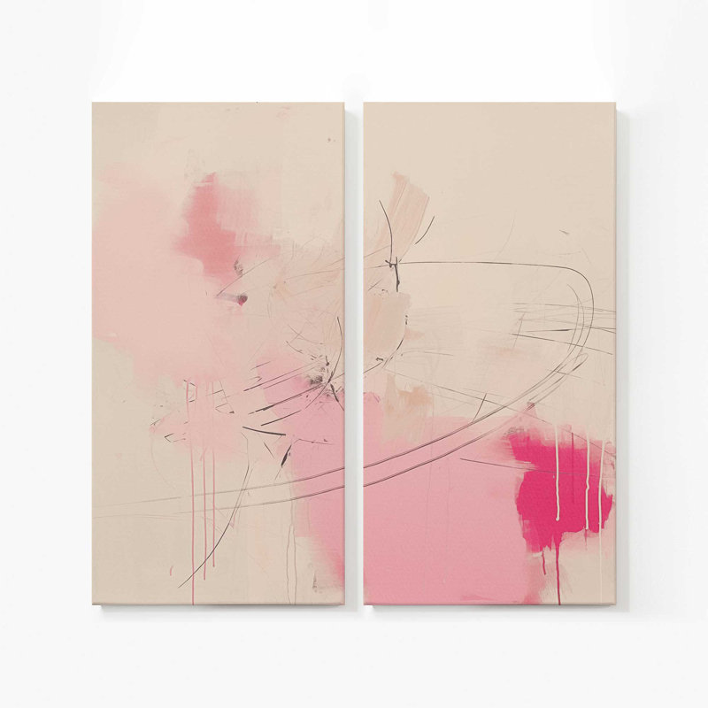 Whispers of Pink Sands v2 | Impression sur toile 2 panneaux | Combiné, H 72 po x l 72 po