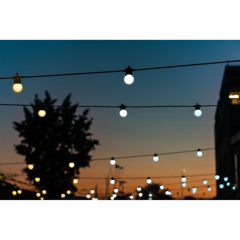 Twinkly Smart Decoration 66' 40 LED Indoor/Outdoor Festoon Lights, White/Yellow