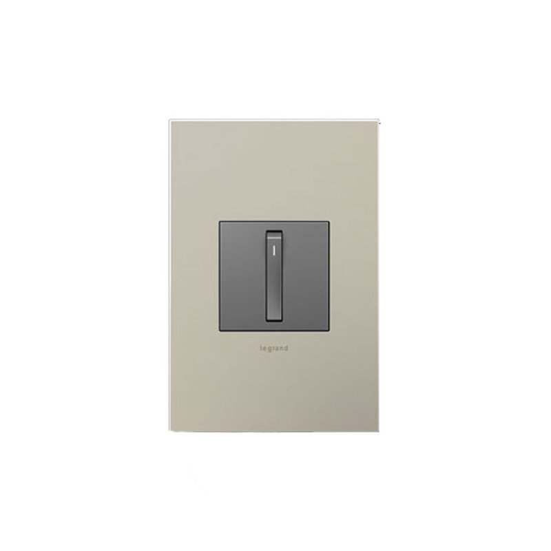 Decorative Wall Plate with Night Light - 1-Gang - Black