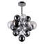 Lustre moderne 8 lumières en chrome de 16 pouces de diamètre avec globes en verre teinté - Luminaire suspendu élégant à DEL