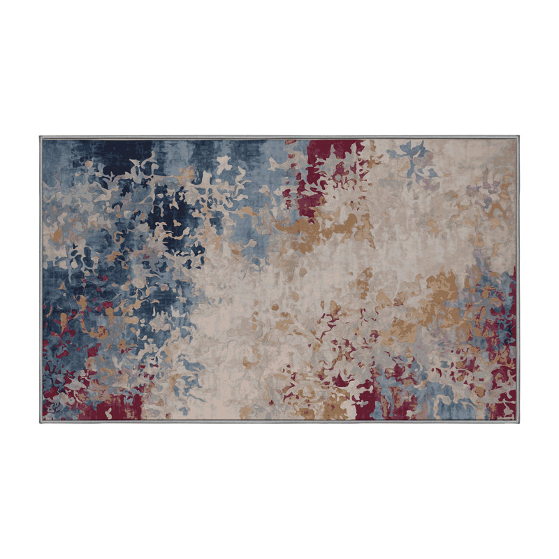 Tapis gris lavable à la machine, Rectangle 4 pi x 6 pi