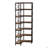 79.53" Tall 7-Tier Large Corner Bookshelf, Wood & Metal Tall Storage Bookcase For Living Room Home Office-627925132