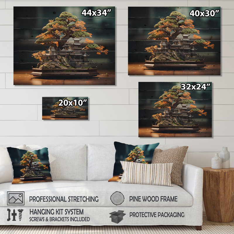 Art asiatique de Bonsaïs, Leonhart, H 10 po x l 20 po x P 0,78 po