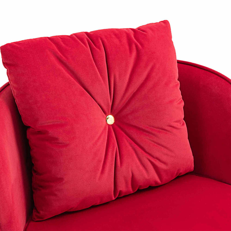 Chaise de bureau Geshia, Rouge, Or