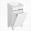Armoire de rangement pour salle de bain, panier à linge inclinable autoportant H 31 po | Blanc cassé | Bois d'ingénierie