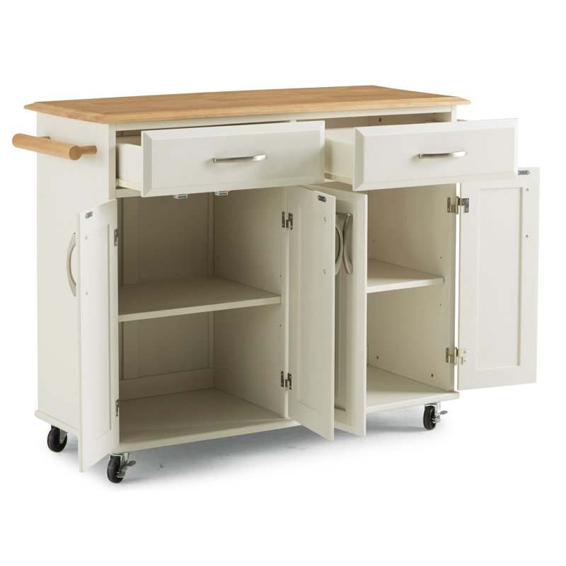 Hamilton Wood Kitchen Cart, White