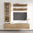 Visser 63" Modern Floating Wall Mounted Entertainment Center with 16-Color LED Lighting, High Gloss Finish-365043053