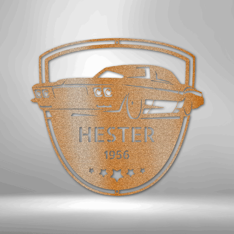 Décoration murale personnalisée en acier avec monogramme, H 14,25 po x l 14,5 po x P 0,5 po, Cuivre, Oui
