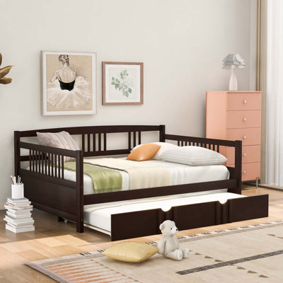 Daybed Wood Bed with Twin Size Trundle
