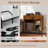 Record Player Stand With Power Outlet, Drawer, Removable Divider Industrial Turntable Display Stand