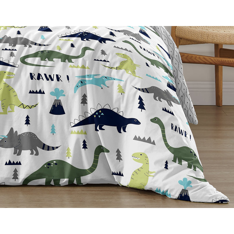 Ensemble d'édredon simple Mod Dinosaur Blue and Green par Sweet Jojo Designs