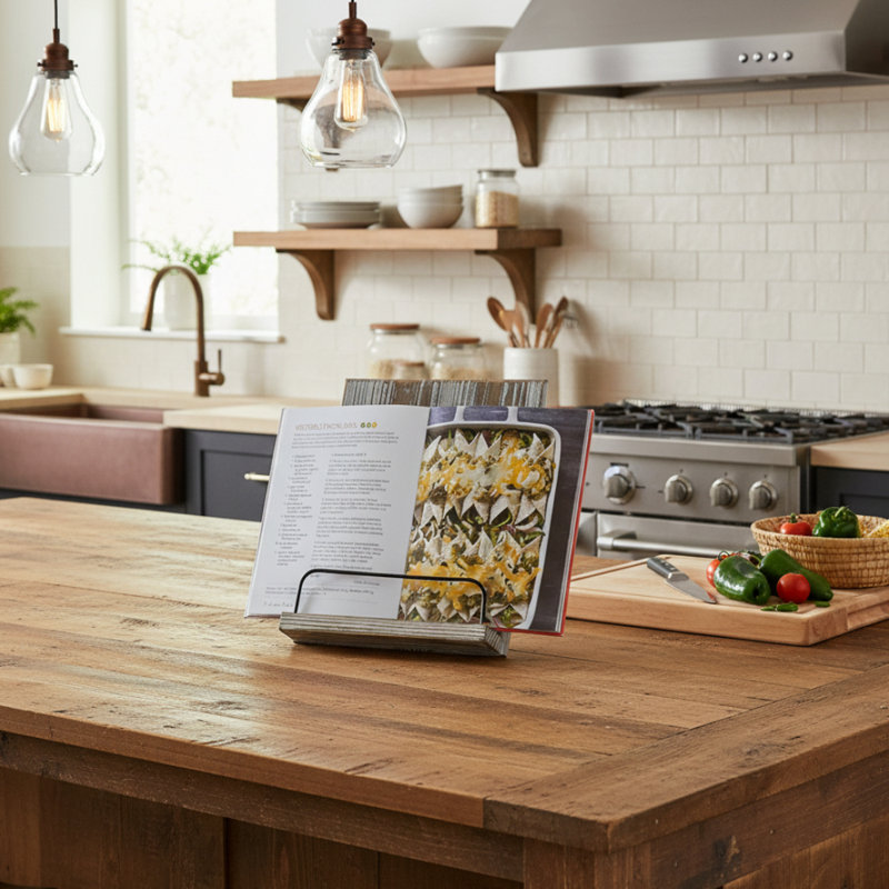 MyGift Solid Wood and Metal Tabletop Reading Book Stand