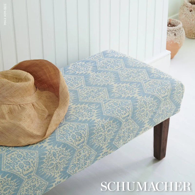 Berkeley Hand Printed Silk Fabric, Blue