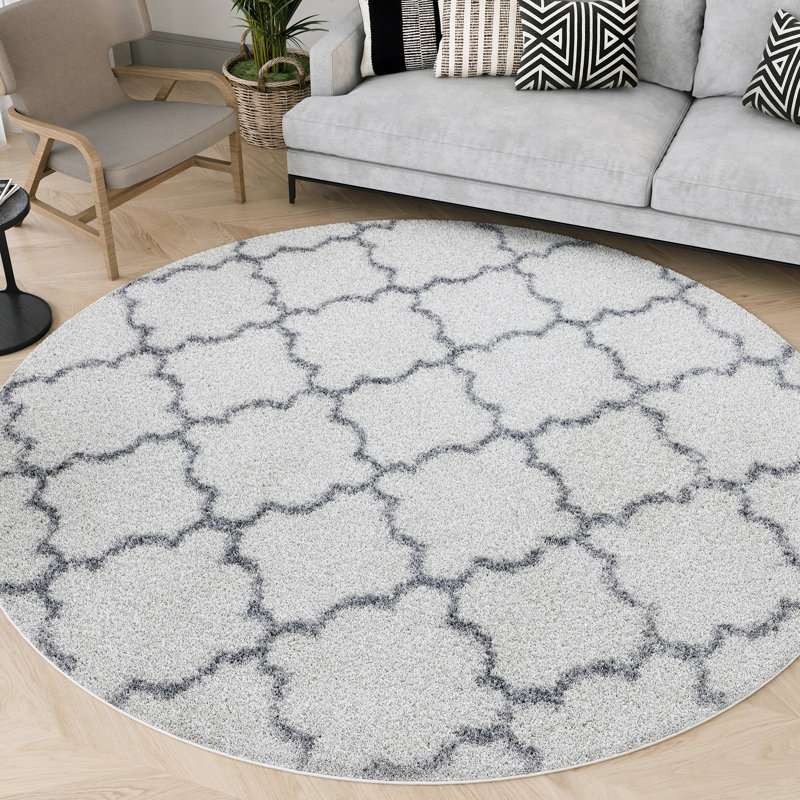 Tapis blanc Wahcheechee, Rond 5 pi 3 po