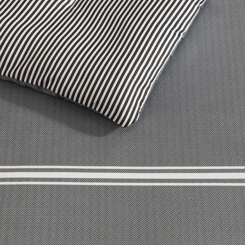 Gray Twin Microfiber Reversible Bedding Set