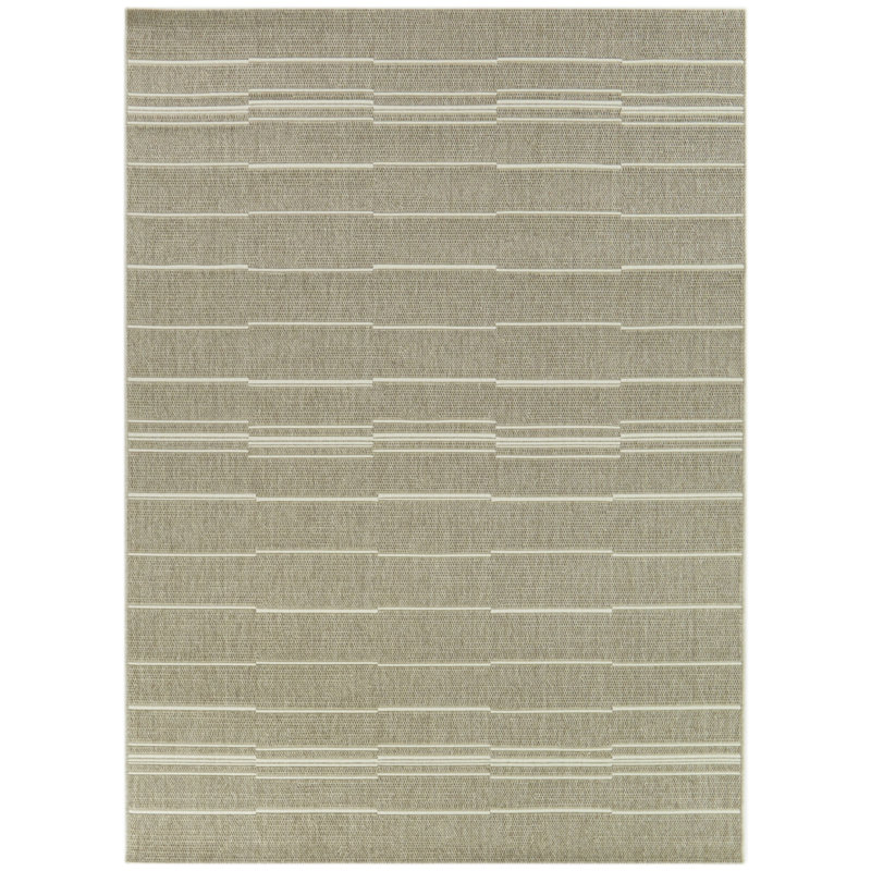 Tapis rayé intérieur / extérieur Veda, Rectangle 7 pi 10 po x 10 pi