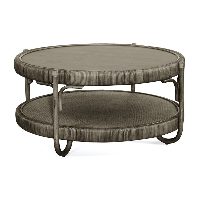 Hathaway Solid Wood Top Coffee Table, Stone Hearth