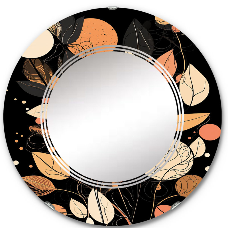 Lantin - Miroir mural moderne rond, 24 po x 24 po