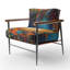 Fauteuil d'appoint rembourré abstrait orange sarcelle Cubist Fusion-1314680276