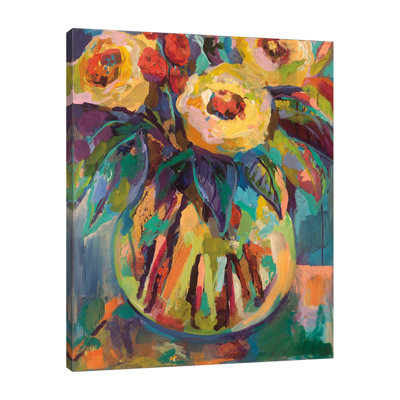 Vase rond floral par Jeanette Vertentes