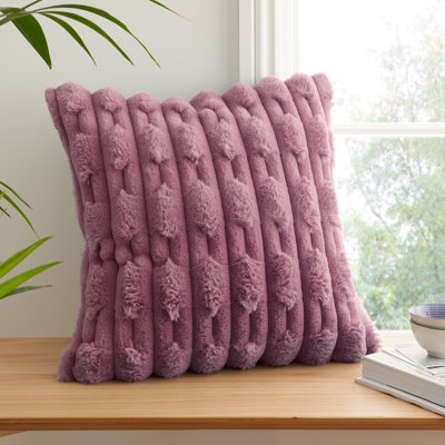 Carved Faux Fur Cushion Cover