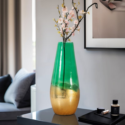 Olijah Modern Handcrafted Glass Vase with Sculptural Silhouette and Tapered Form Featuring Artisanal Texture and Sleek Contemporary Design for Decorative Accent and Stylish Interior Statement Decor Piece