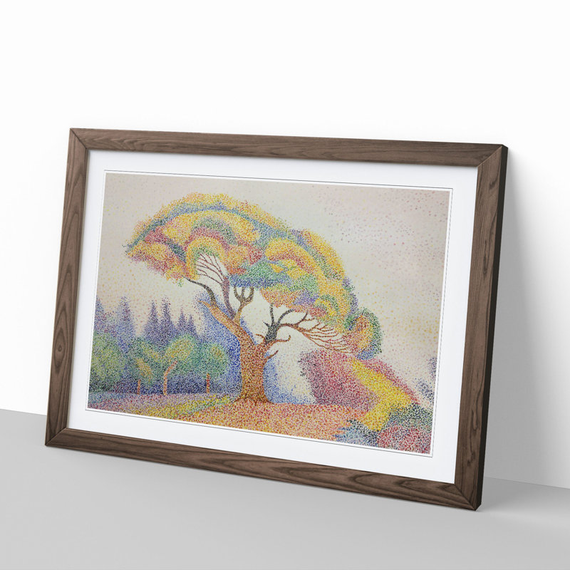 Colourful Tree by Paul Signac - Picture Frame Graphic Art, Walnut Framed, 27cm H x 36cm W x 2cm D