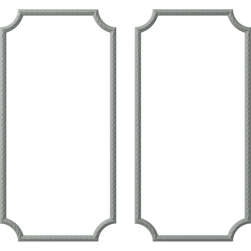 Moulure à panneau de feuilles d'acanthe Reeded, L 24 po x H 48 po, Double