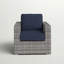 Fauteuil club en osier GRIS