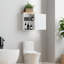 Armoire de rangement murale à porte simple avec tablette réglable Latitude Run® - blanc et gris-208945512