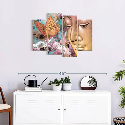 «Buddha Spring Buddha», ensemble de 4 reproductions sur toiles par NirvanaDesigns