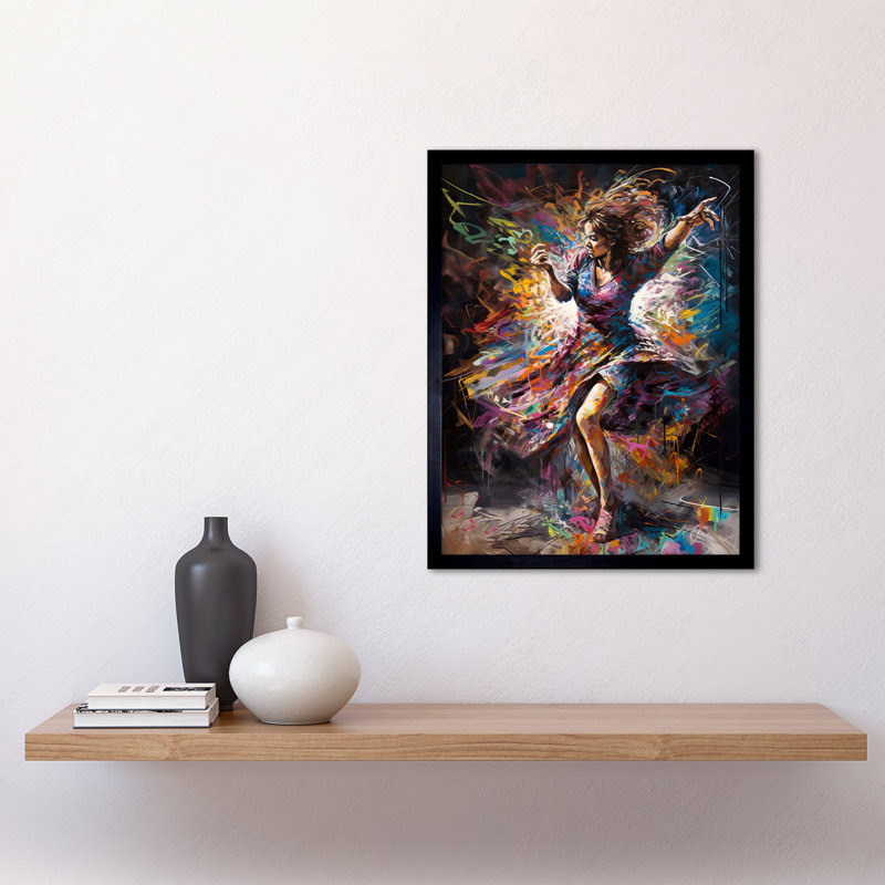Woman Dancing To Dynamic Music Rhythm - Single Picture Frame Print