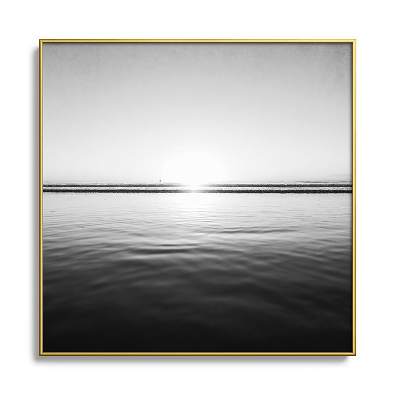 Calm Sea par Bree Madden - reproduction de cadre photo, Or, H 20 po x l 20 po x P 1 po