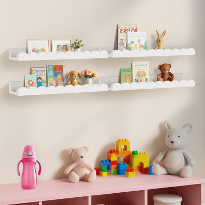 Tablettes flottantes, 4 pièces, blanc