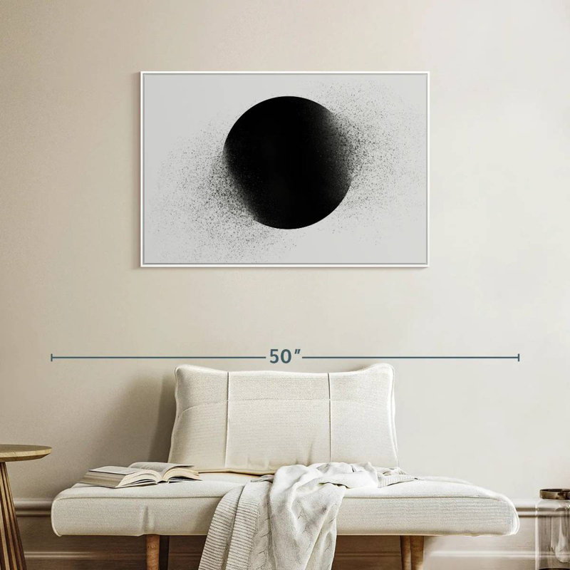 Cercle géométrique Prieto, Cadre flottant blanc, 37 po x 25 po