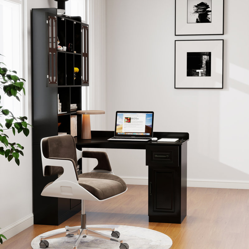 L-shaped Computer Desk, Black